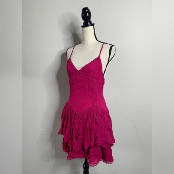 NWT Secret Mission Rasberry Ines Ruffle Mini Dress - Picture 5 of 16